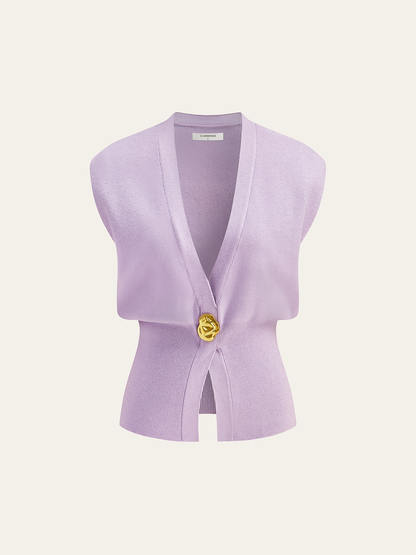 Annalena – V-Ausschnitt s knoflíky Strickweste