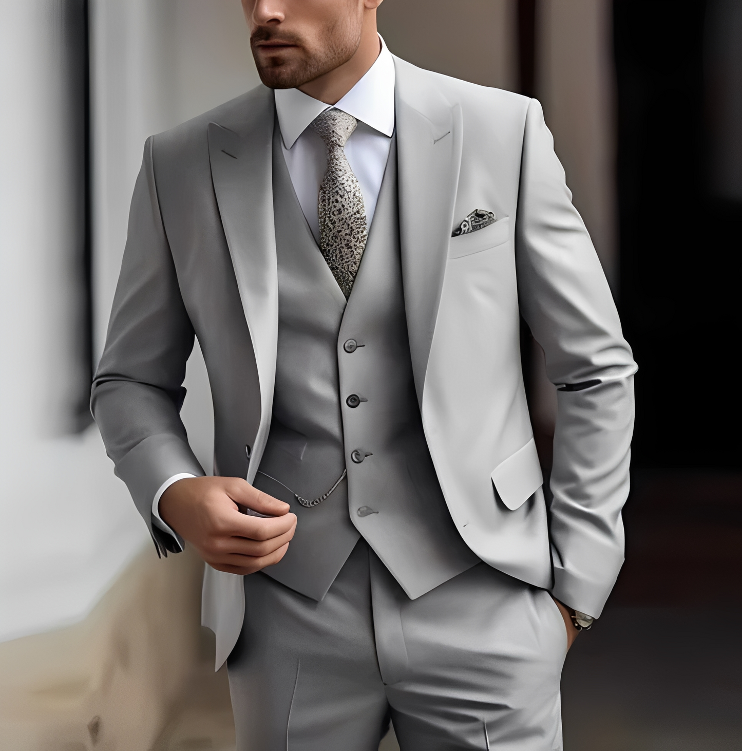 Abenner - Tříkusová formální slim fit souprava pro muže