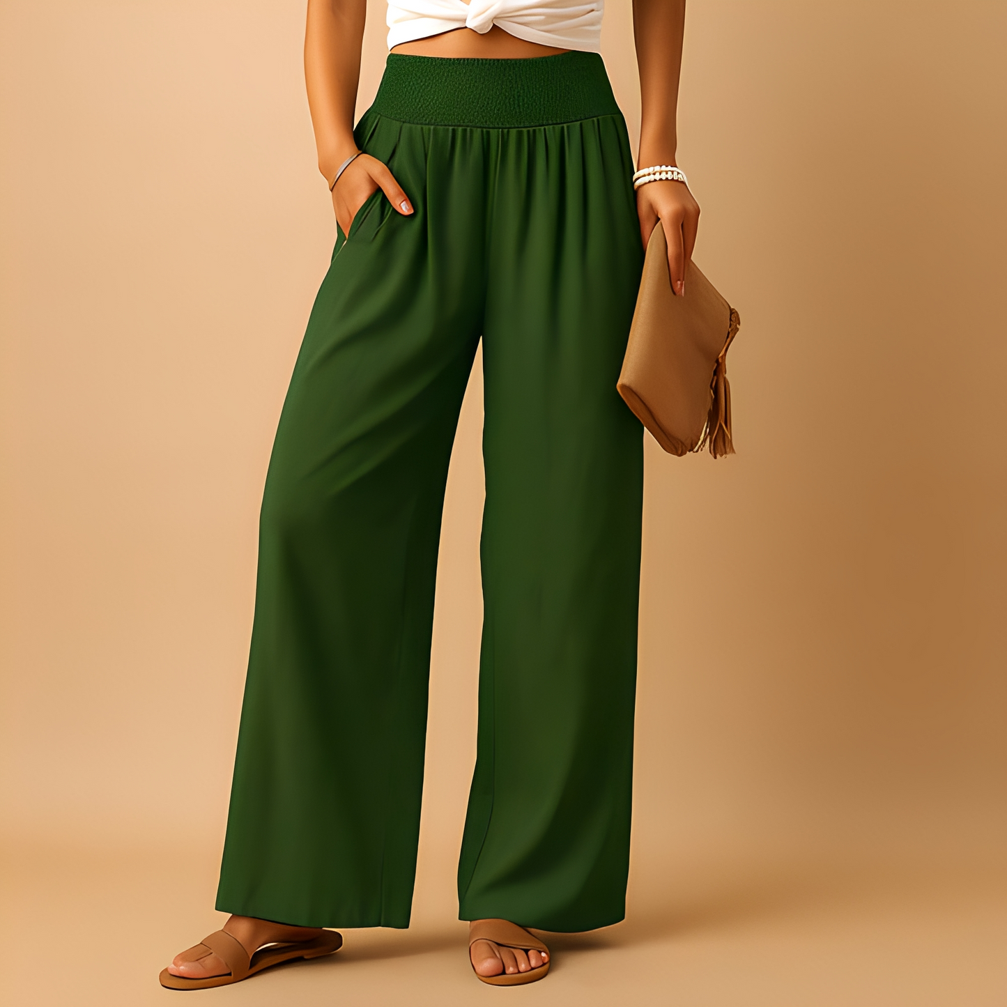 Aldona - Volné kalhoty s rovnými nohavicemi pro ženy