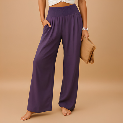 Aldona - Volné kalhoty s rovnými nohavicemi pro ženy