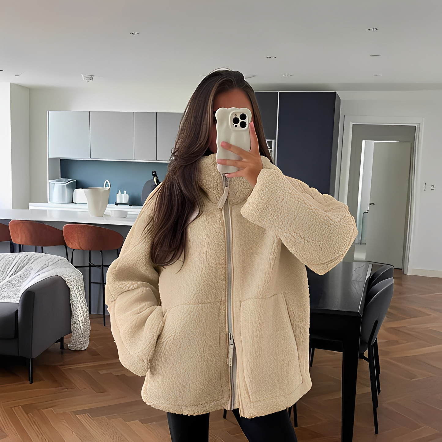 Andréa - Fleece bunda oversize pro ženy