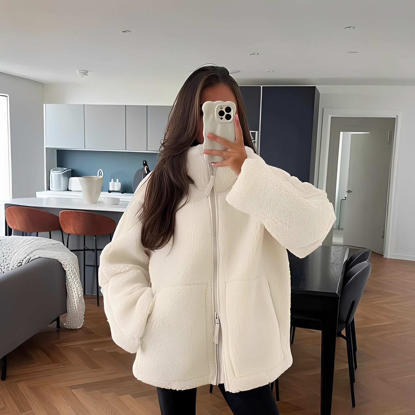 Andréa - Fleece bunda oversize pro ženy