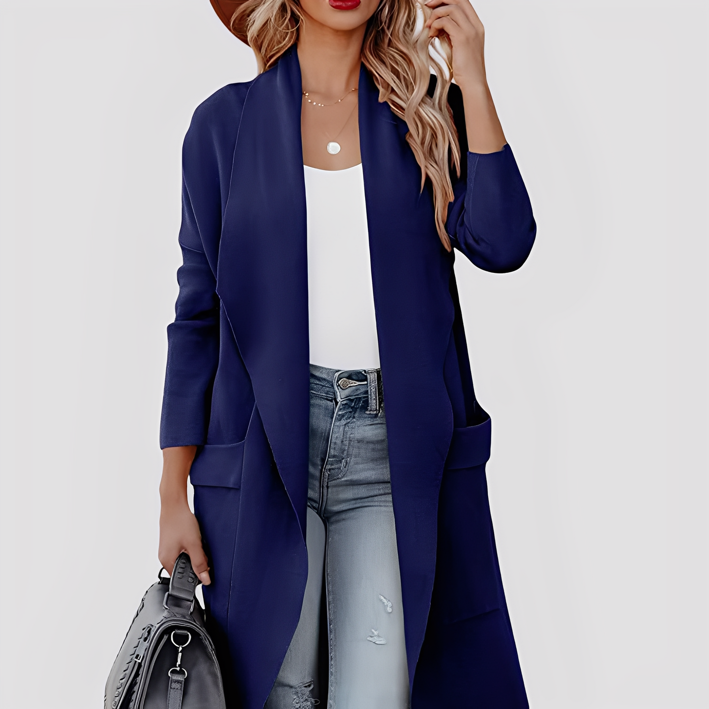 Chantal - Pohodlný dlouhý dámský svetr z tweedu