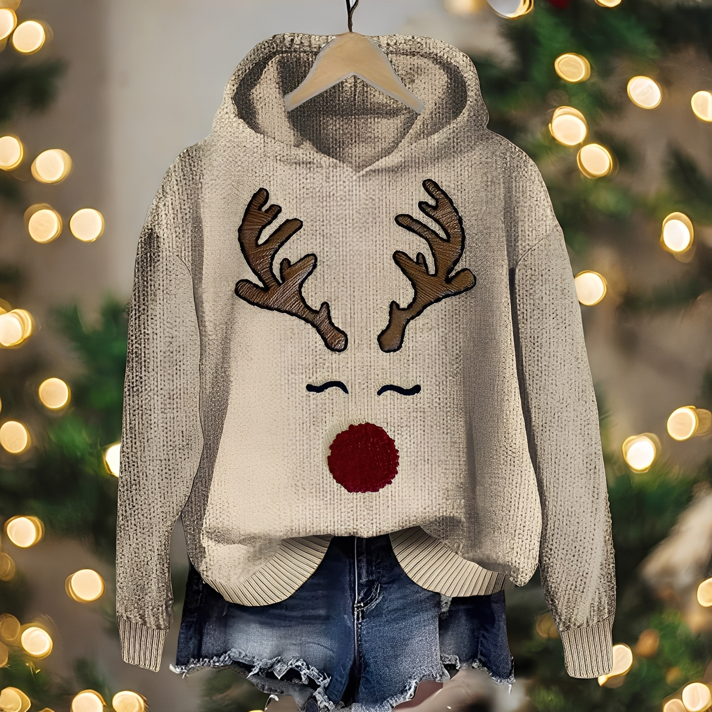 Liza - Dámský vánoční stylový hoodie s potiskem