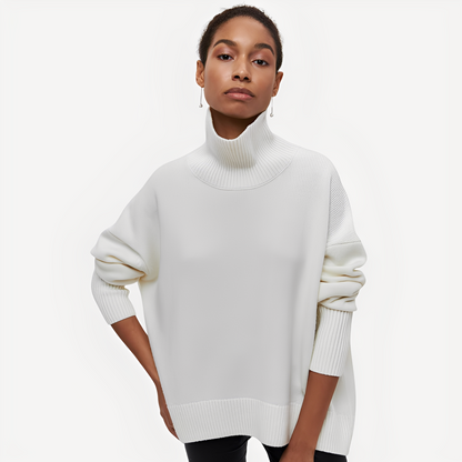 Margery - Dámský volný svetr s vysokým límcem