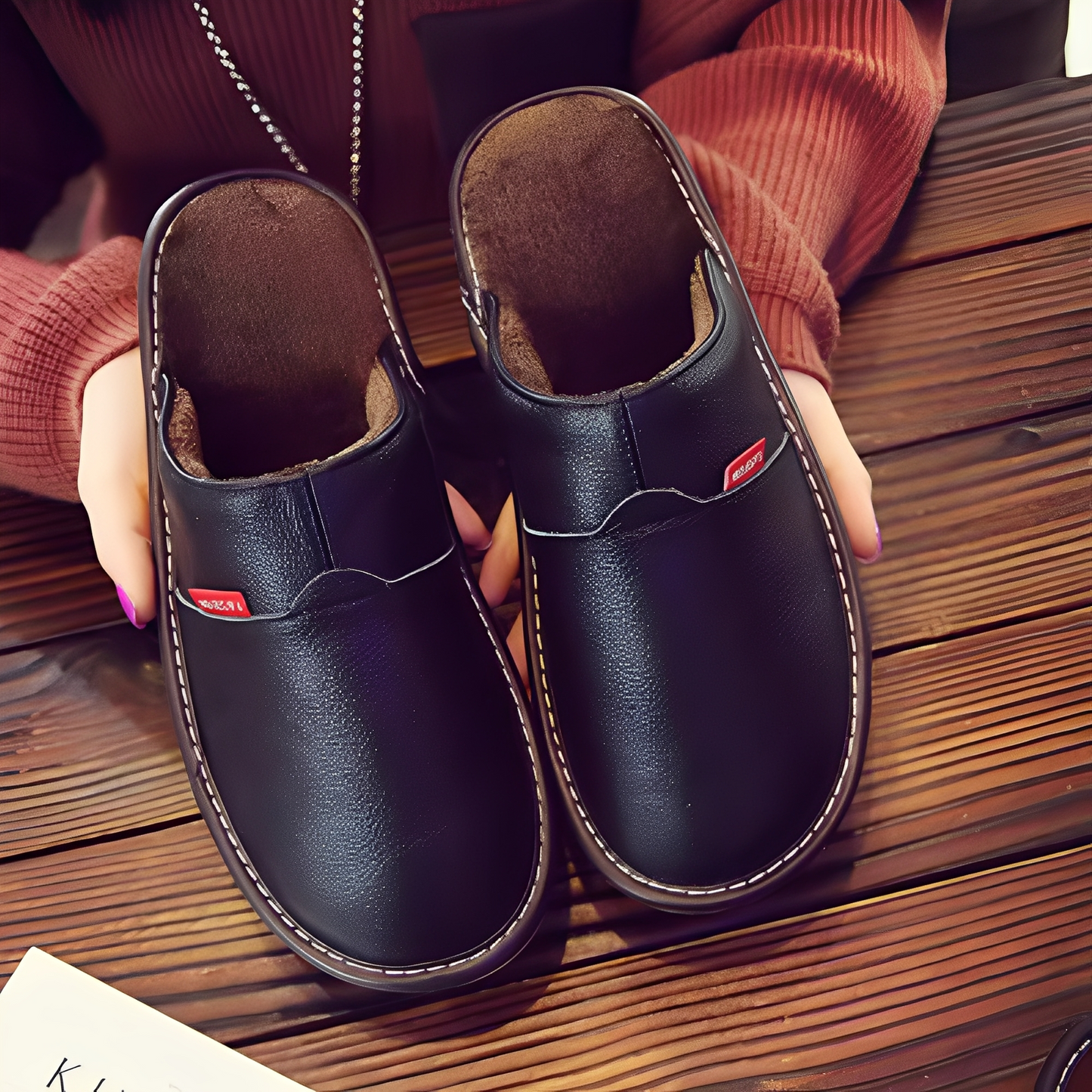 Jasper - Komfortní pánské pantofle s kožešinou