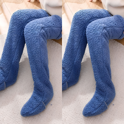 Camellia - Teplé, zimní nadkolenní ponožky pro ženy