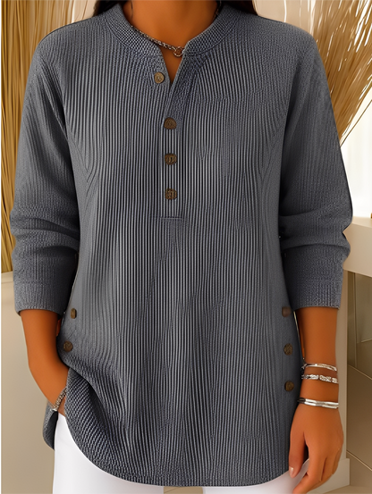 Jocelyn - Dámský pohodlný pletený svetr s knoflíky