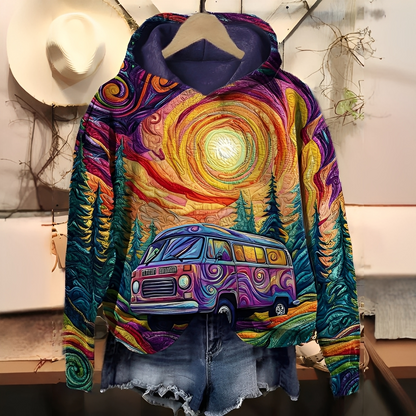 Séraphine - mikina s kapucí s digitálním potiskem pro ženy