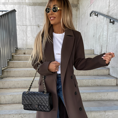 Lydie - Tradiční trenčkot s dlouhými rukávy pro ženy