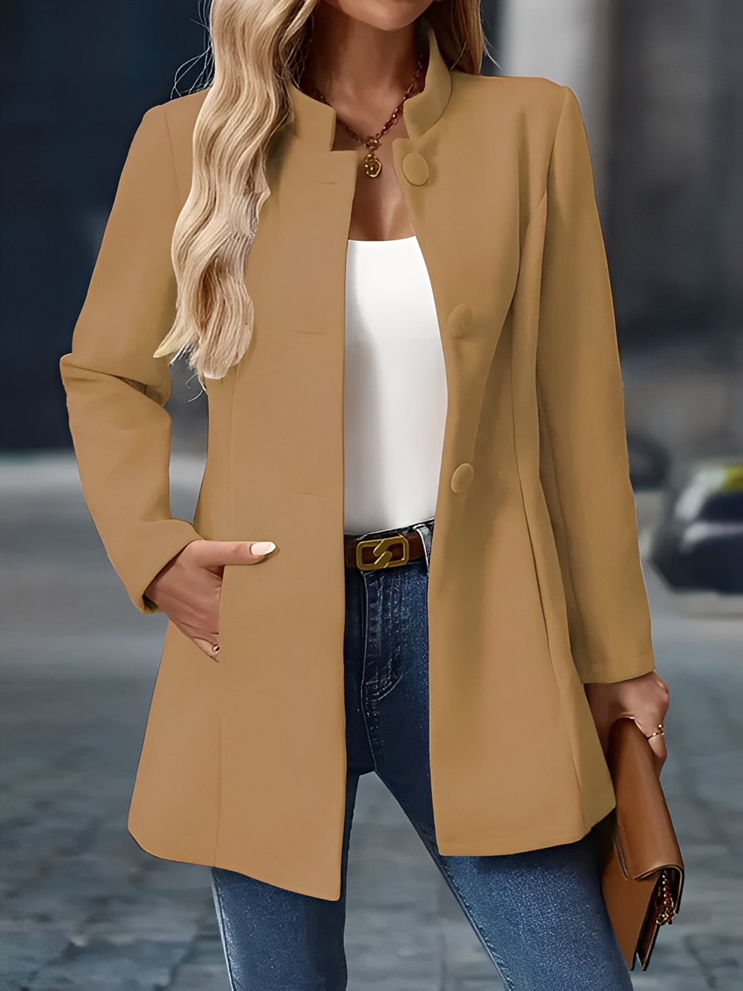 Cornélie - Teplý zimní kabát s knoflíky pro ženy