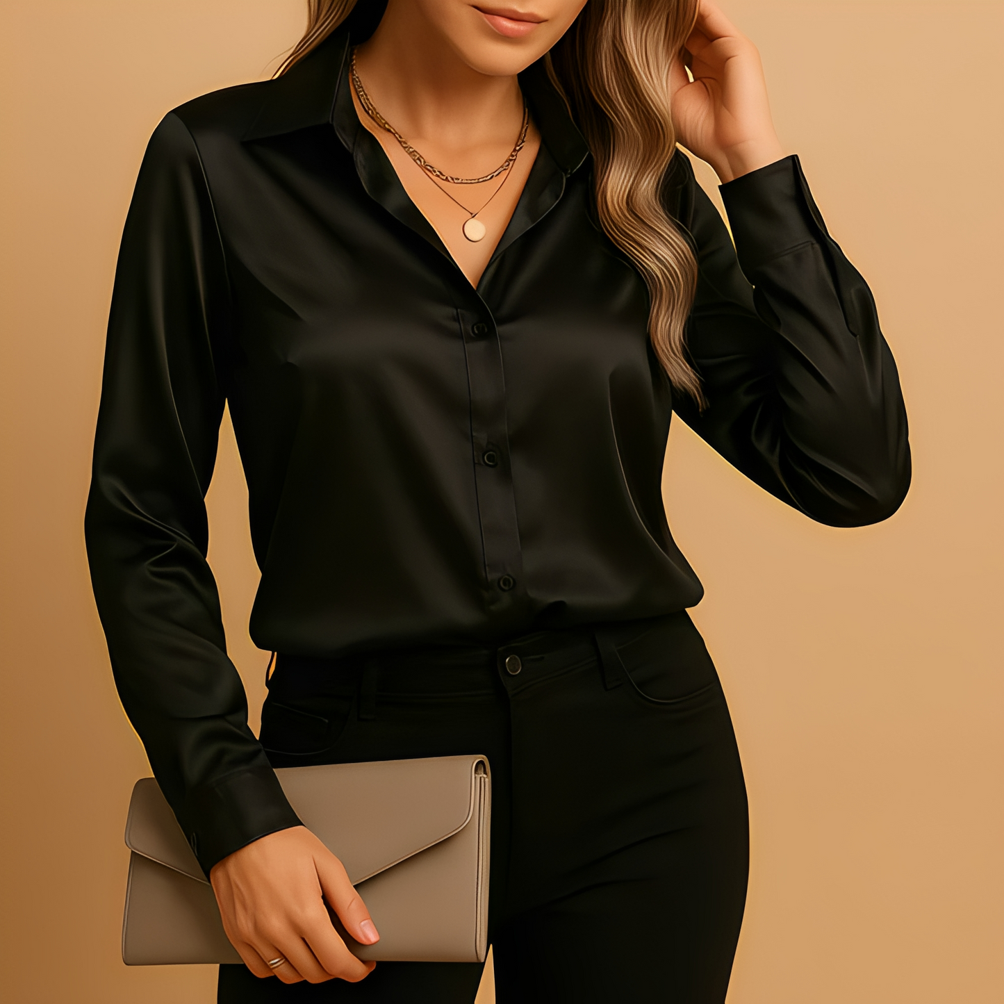 Alesia - Stylová dámská halenka s dlouhými rukávy