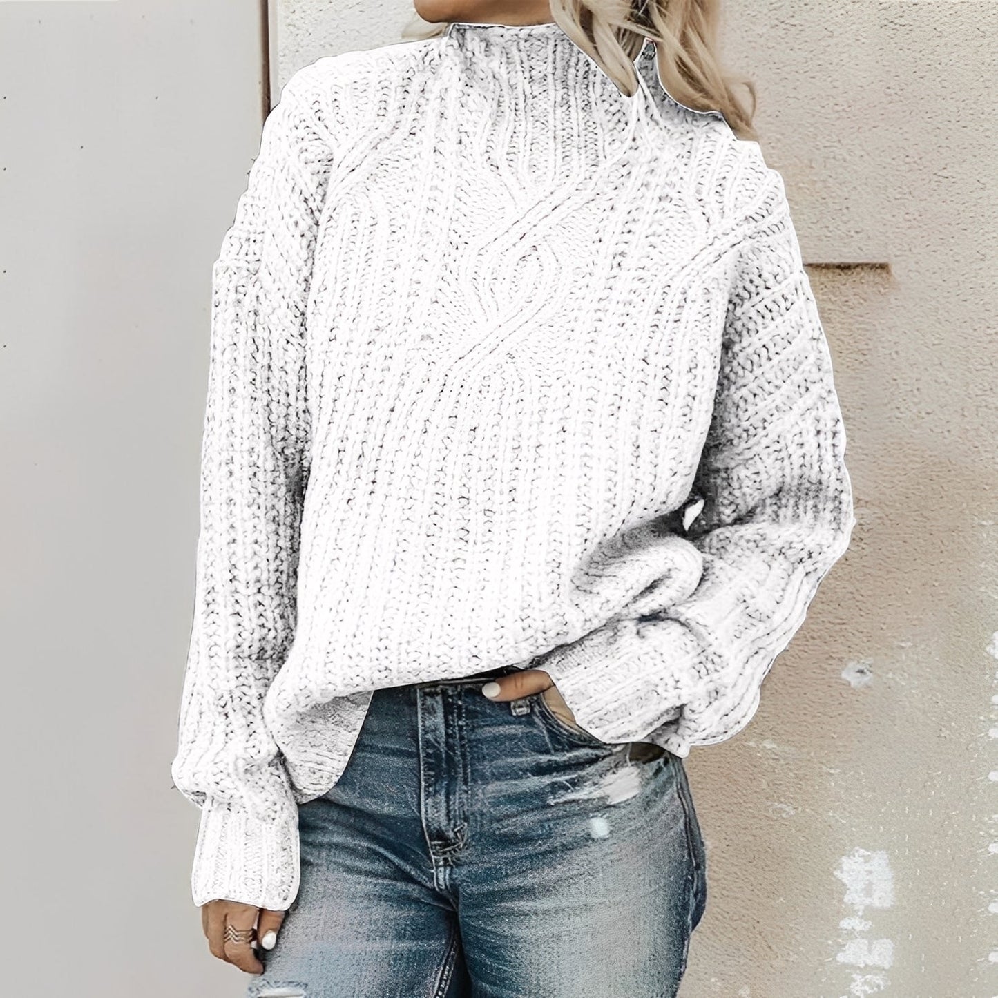 Kendal - Moderní, teplý dámský pletený svetr