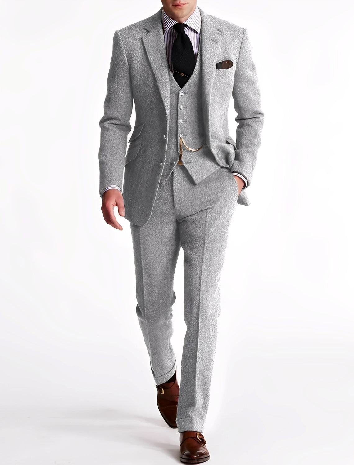 Desmond - Formální pánský trojdílný smoking z tweedu