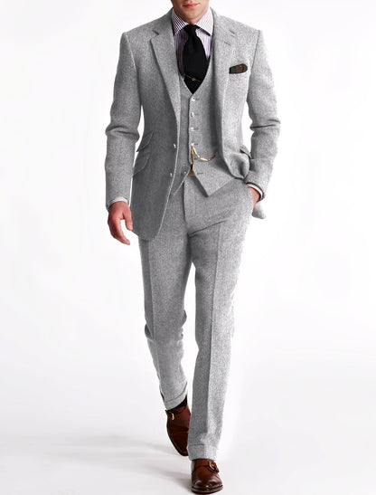 Desmond - Formální pánský trojdílný smoking z tweedu