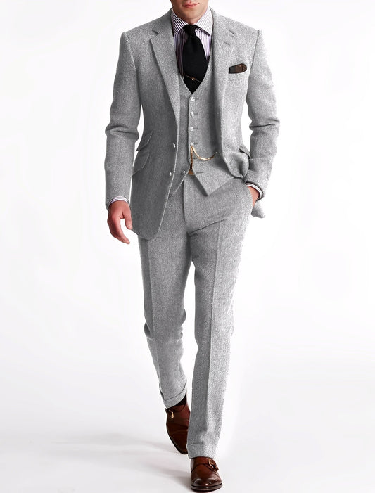 Desmond - Formální pánský trojdílný smoking z tweedu