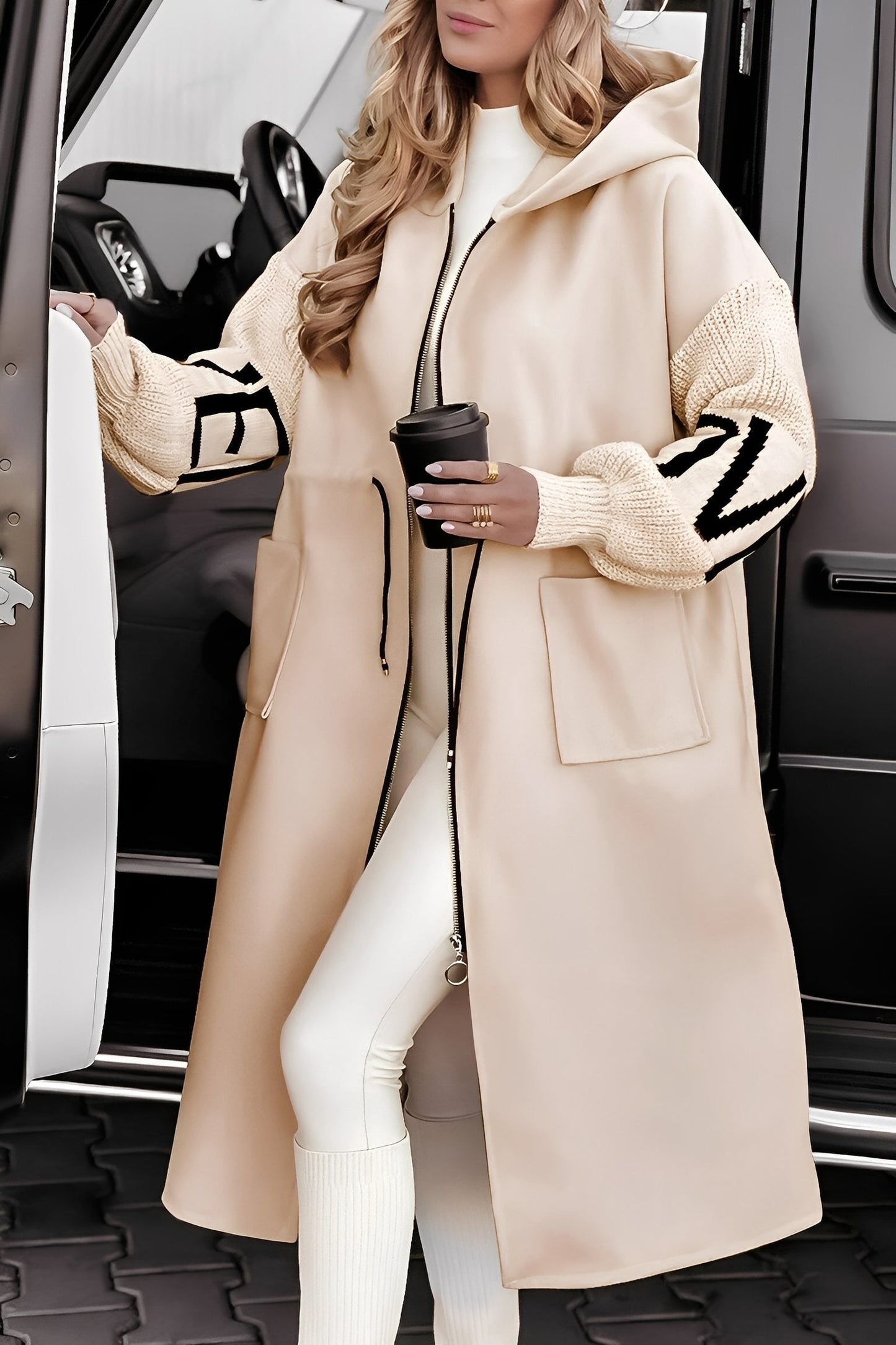 Eloise - Stylová dlouhá dámská bunda s kapucí