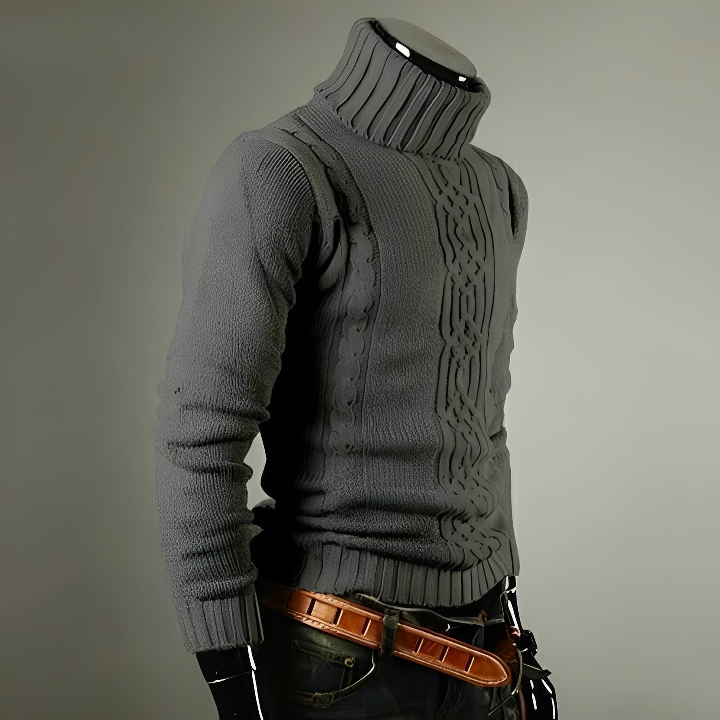 Oliver - Módní pánský bavlněný rolákový svetr