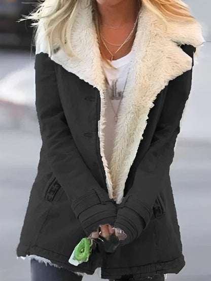 Holly - Dámský teplý sametový kabát