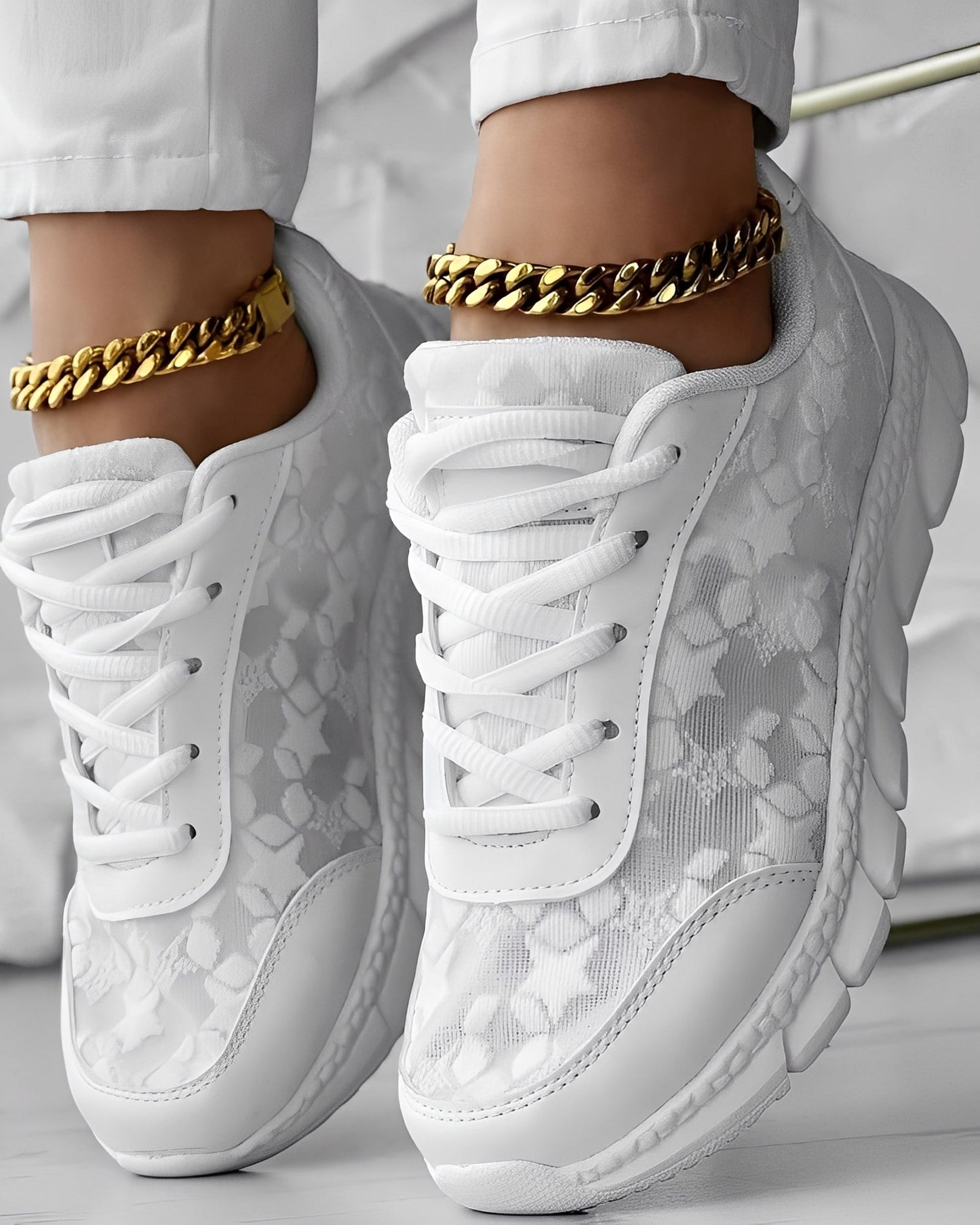 Elisabeth - Pohodlné, vzdušné dámské boty s květinovým vzorem