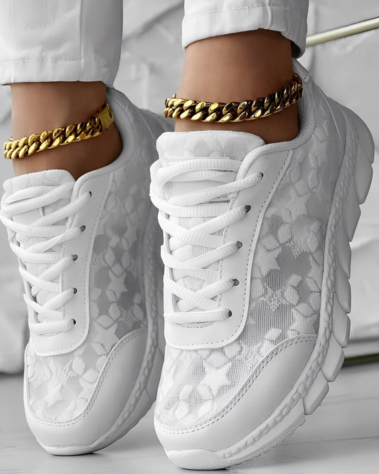 Elisabeth - Pohodlné, vzdušné dámské boty s květinovým vzorem