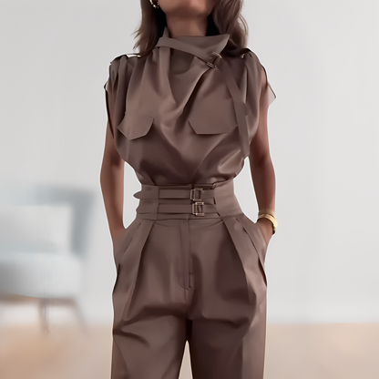 Leona – Elegantní Bezrukávový Overal