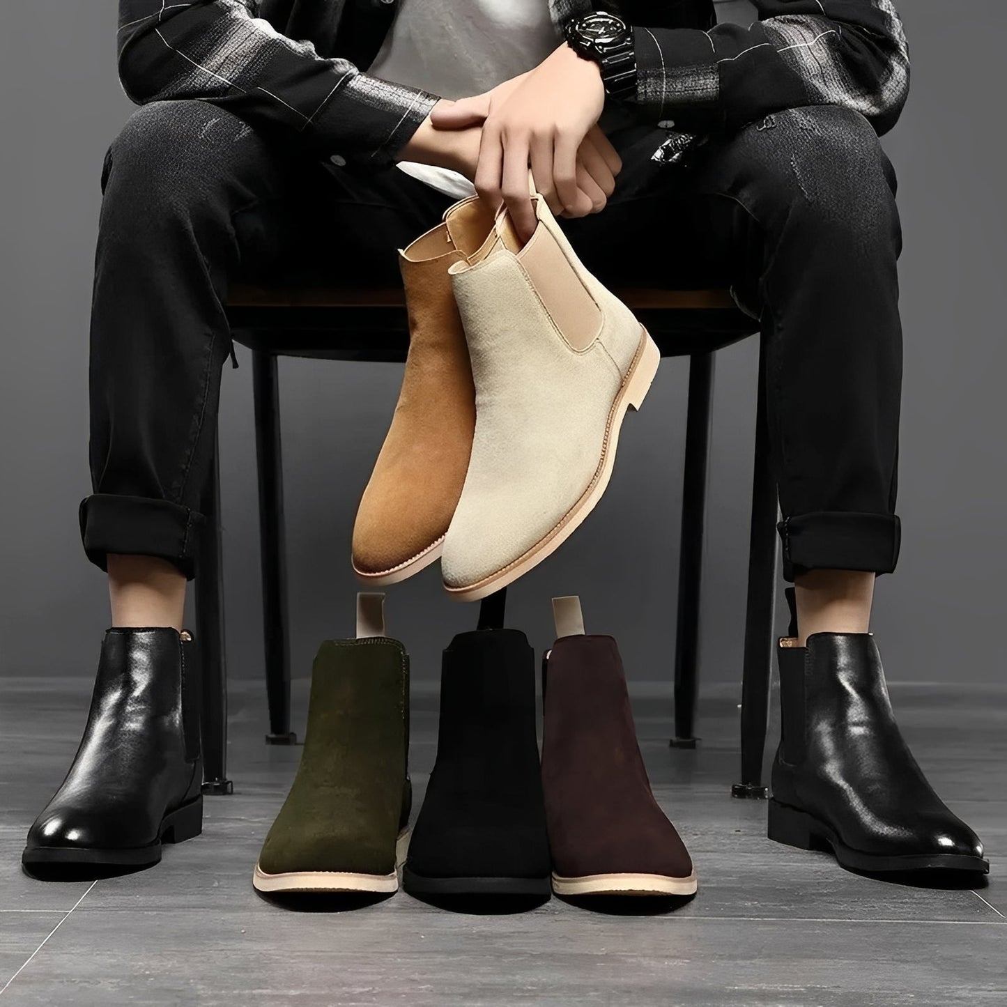 Willard - Moderní Chelsea boty z semišové kůže pro muže