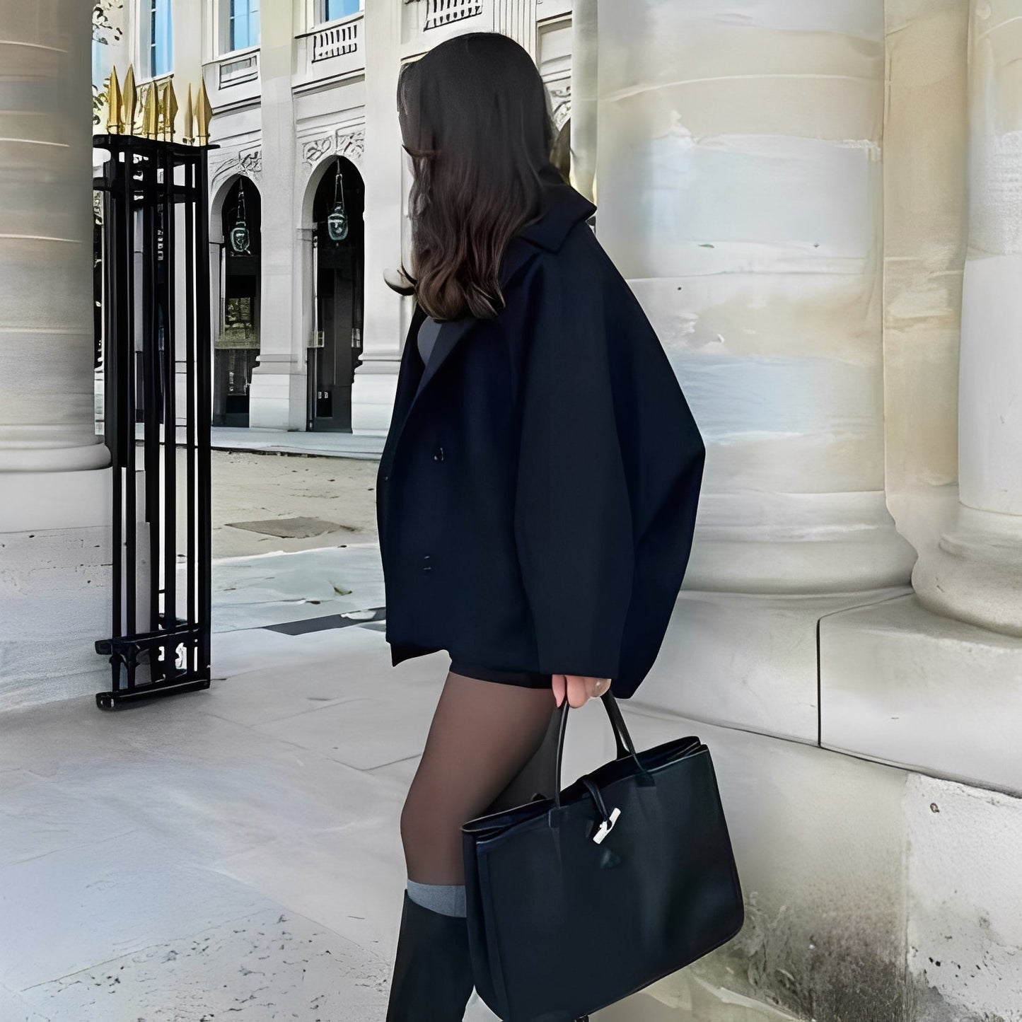 Rosalee - Módní krátký vlněný kabát pro ženy