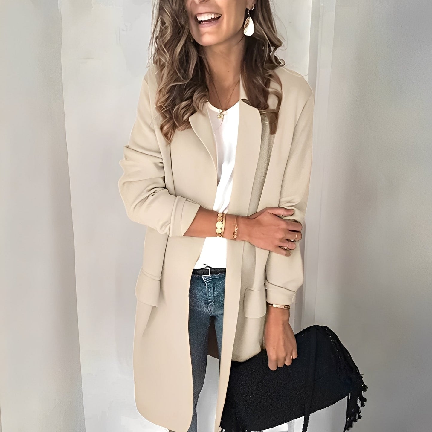 Georgina - Dámský elegantní dlouhý blazer