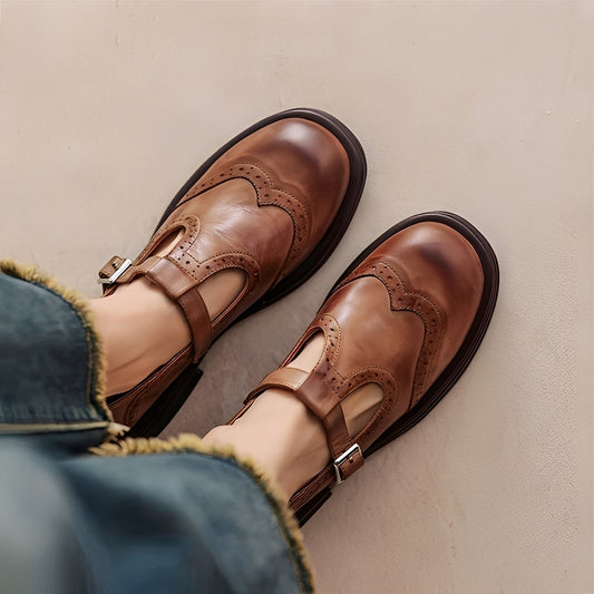 Marley - Moderní ploché kožené dámské boty