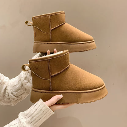 Velma - Dámské kožené zimní boty pro venkovní aktivity ve zjednodušeném stylu