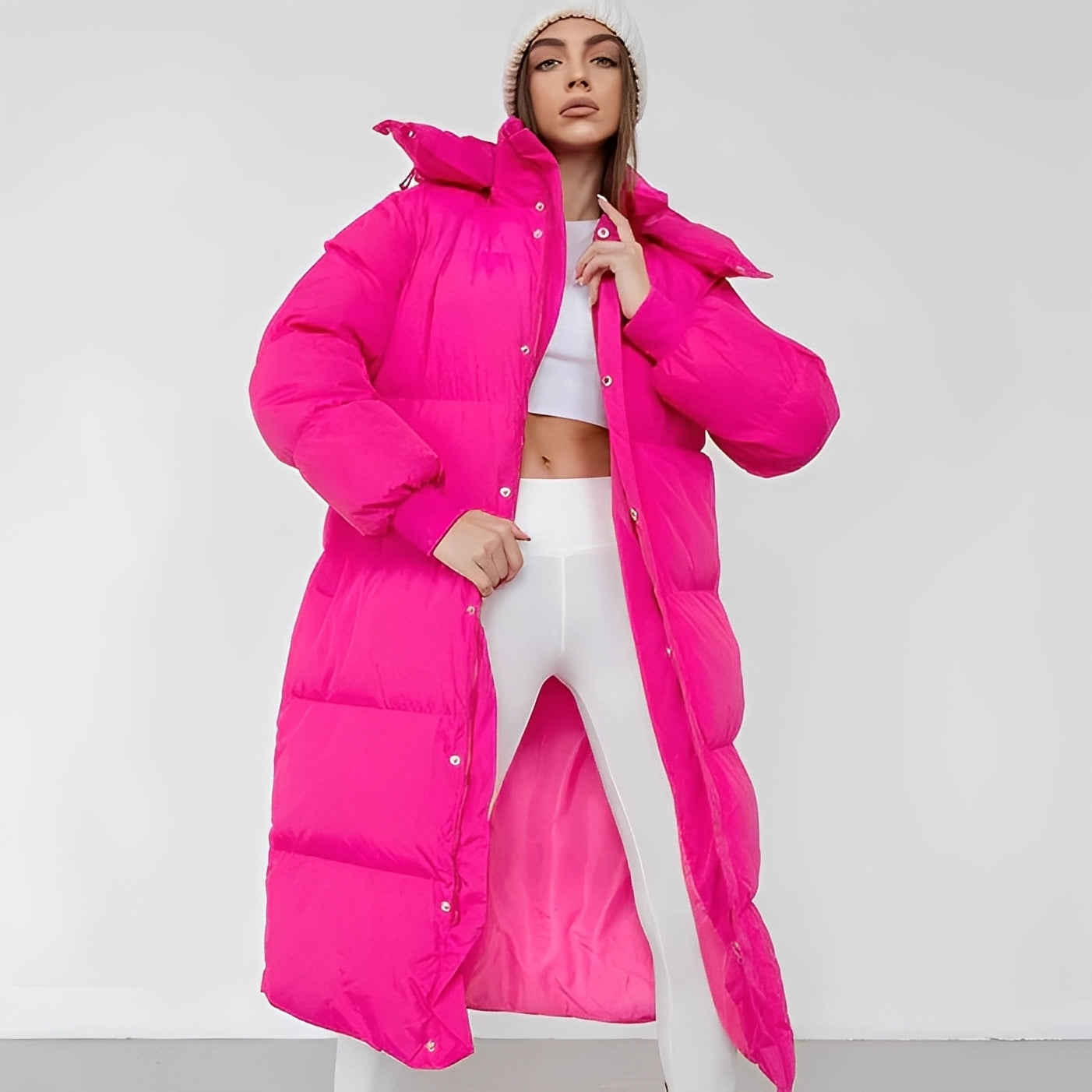 Jacquelyn - Elegantní dámský dlouhý kabát s kapucí