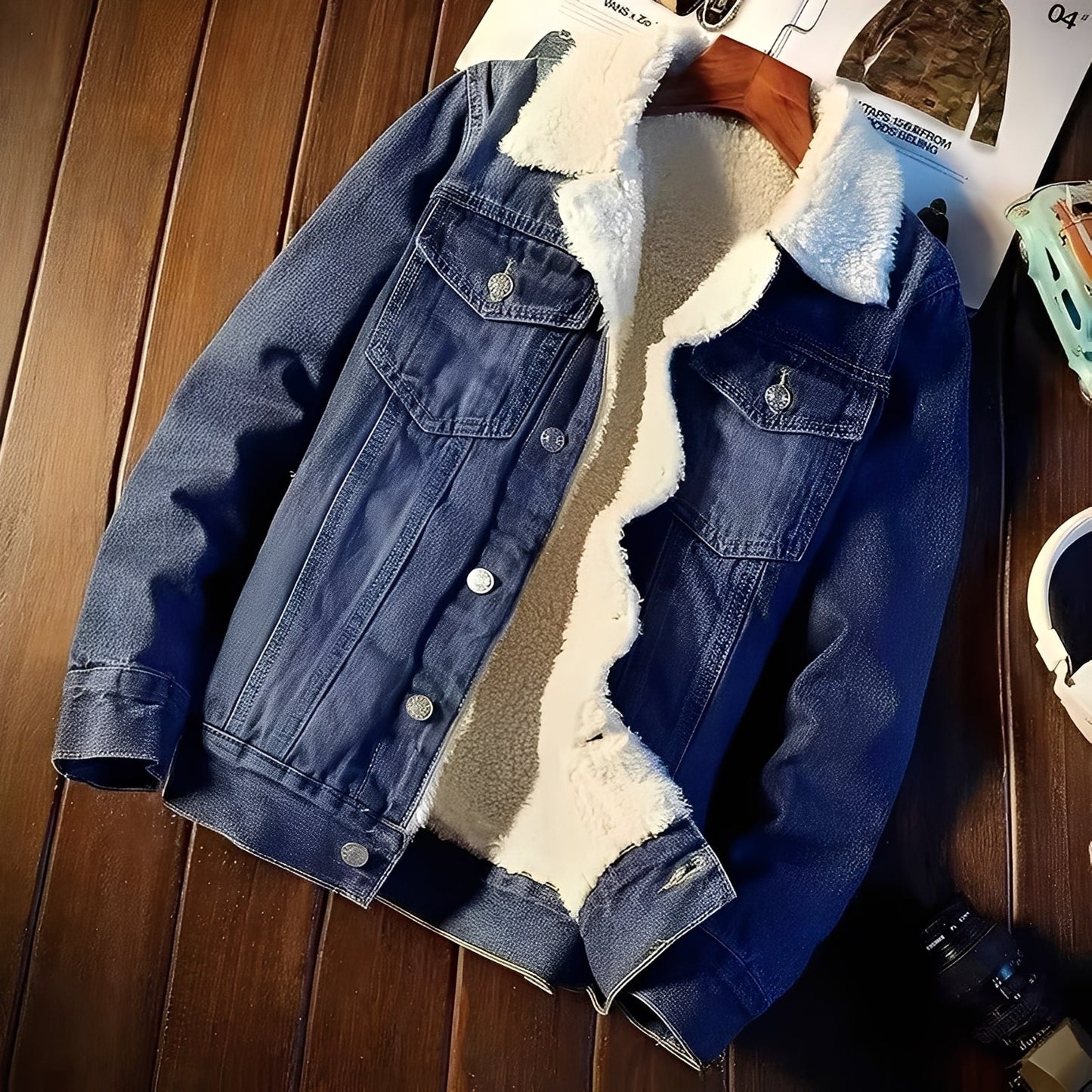 Robbie - Klasická bunda denim-fleece pro muže