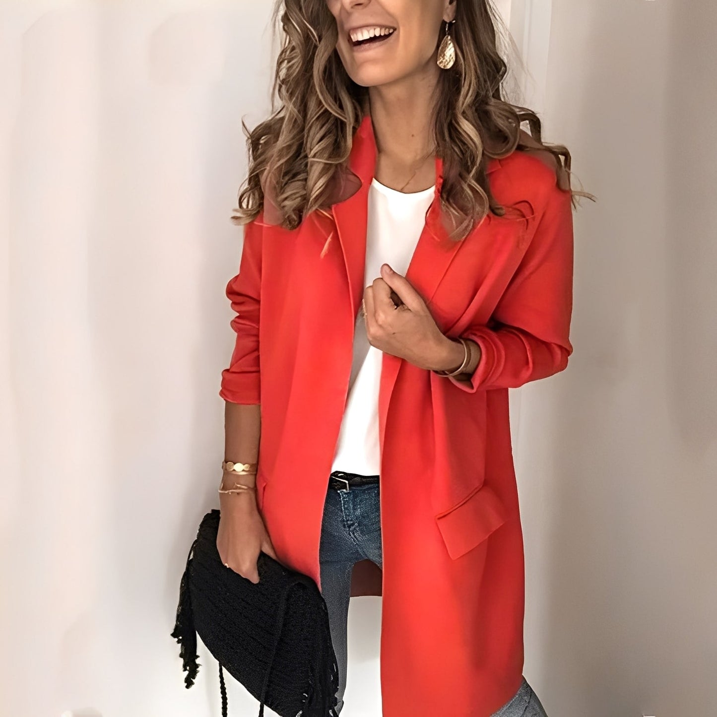 Georgina - Dámský elegantní dlouhý blazer