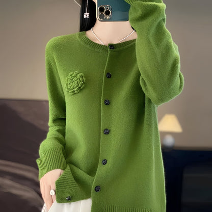 Helena - Dámské kašmírové svetry s květinovým designem