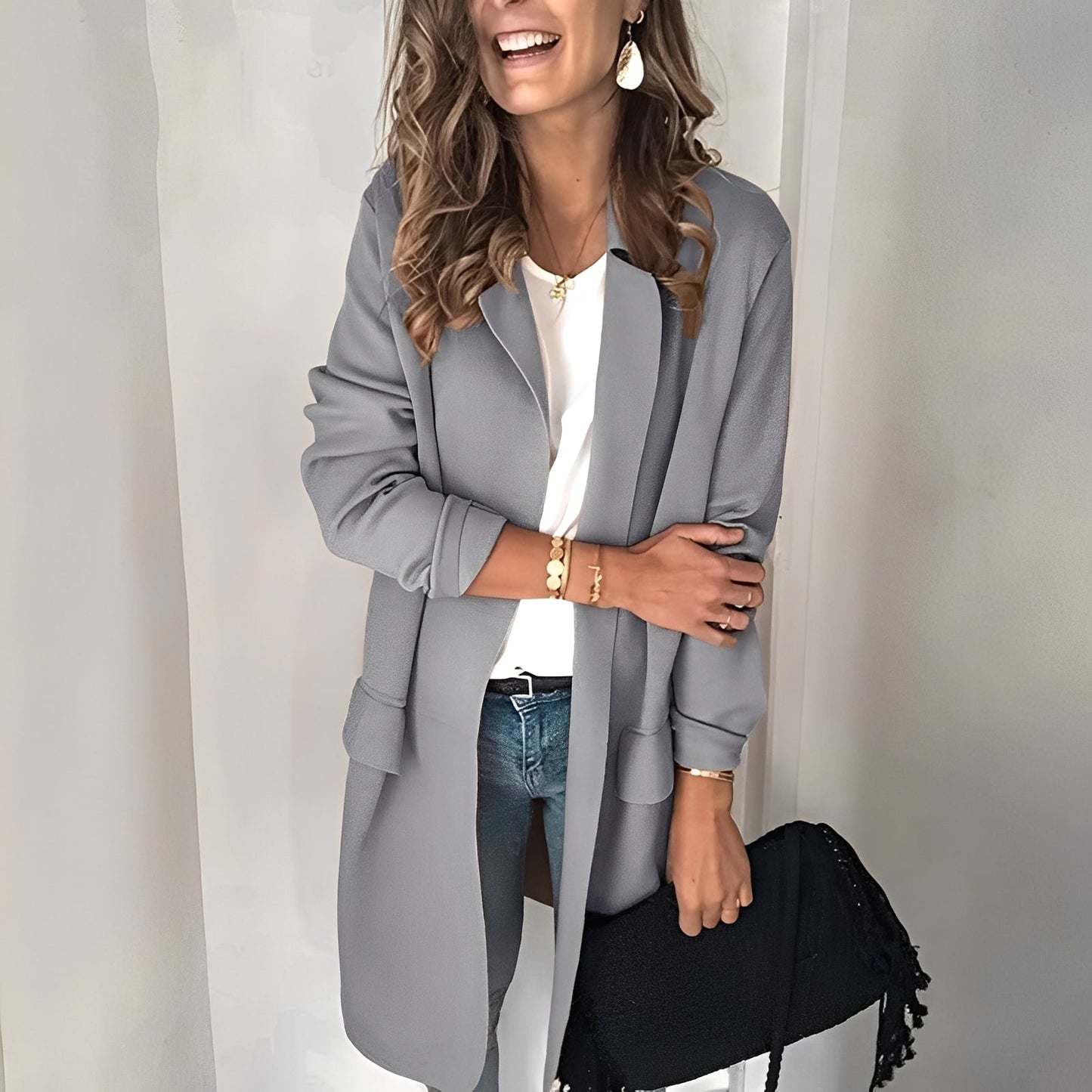 Georgina - Dámský elegantní dlouhý blazer