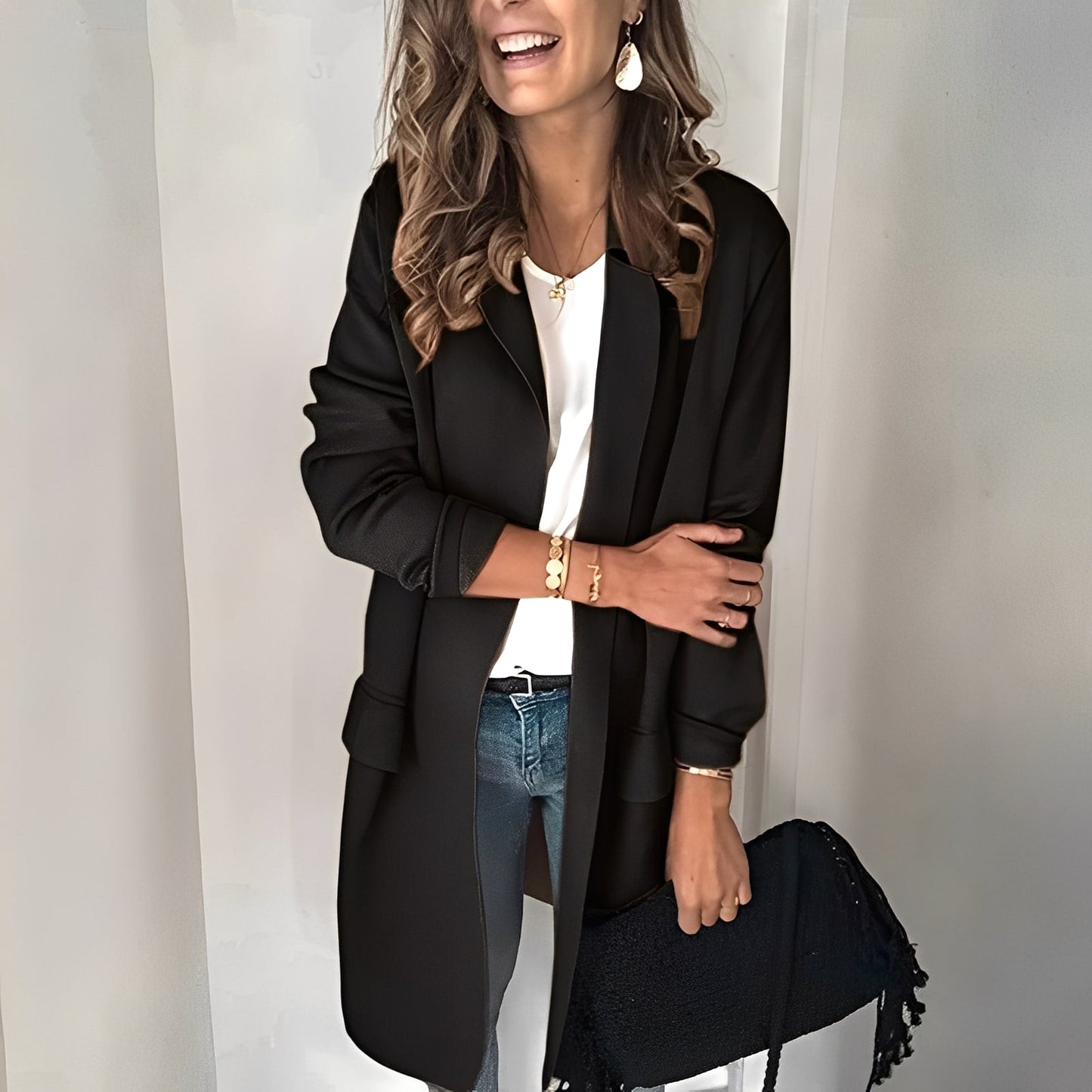 Georgina - Dámský elegantní dlouhý blazer