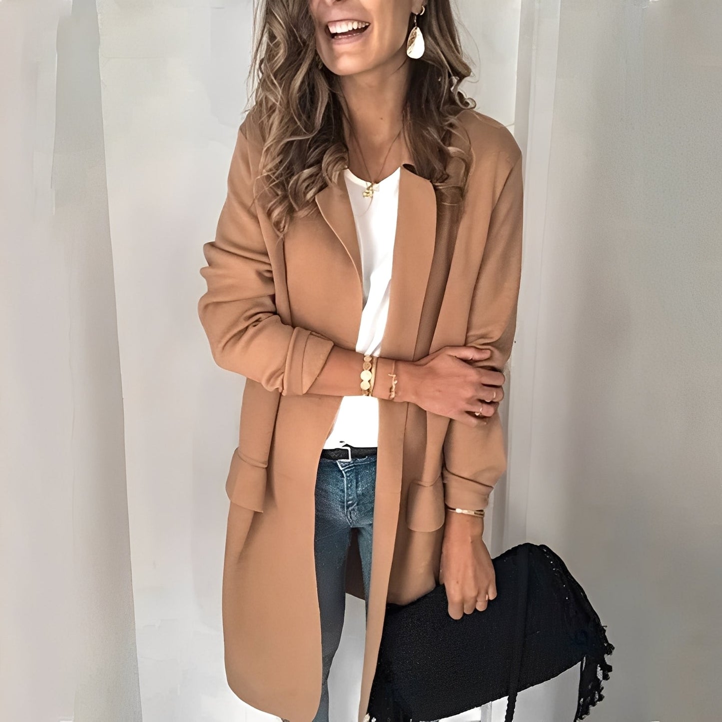 Georgina - Dámský elegantní dlouhý blazer