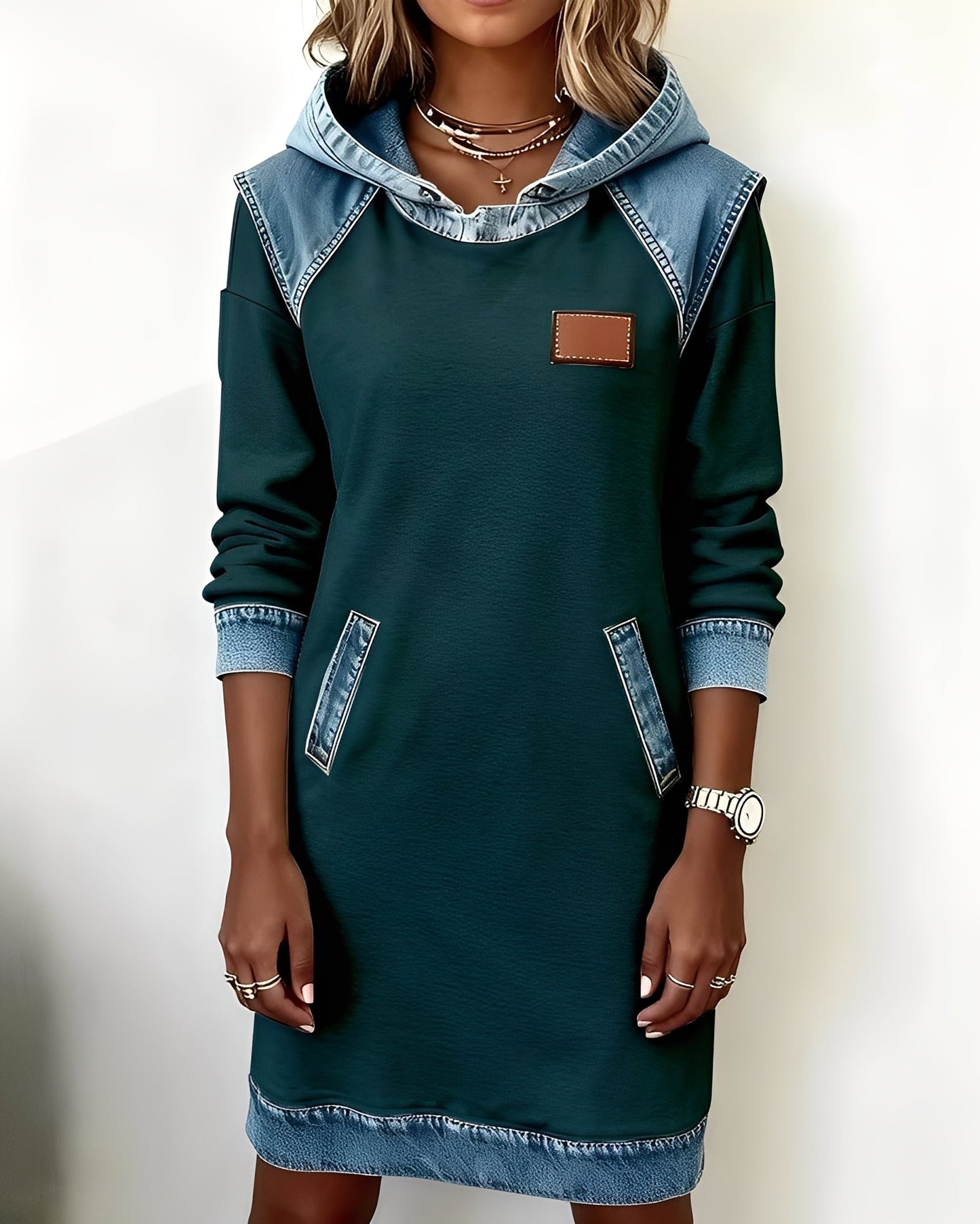 Catherine - Moderní dámská mikina s kapucí a kapsami