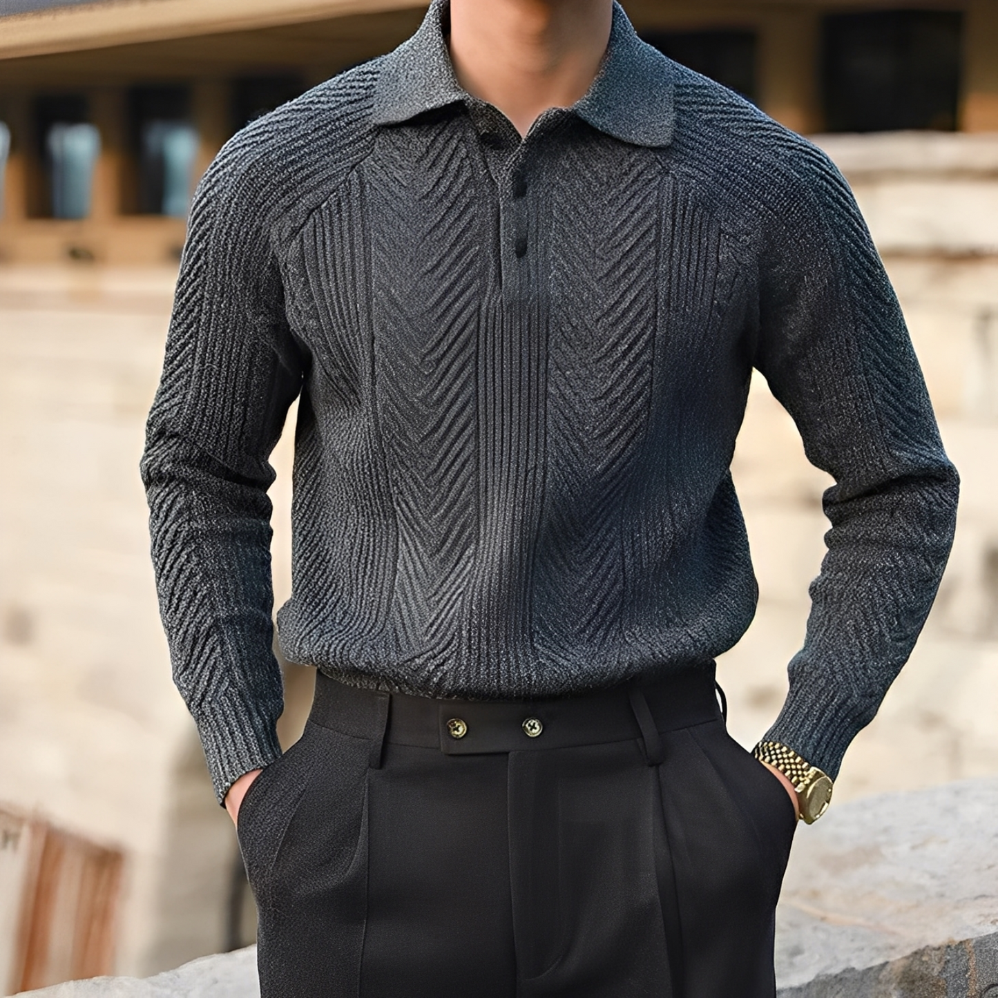 Darius – Pletený Svetr s Dlouhým Rukávem