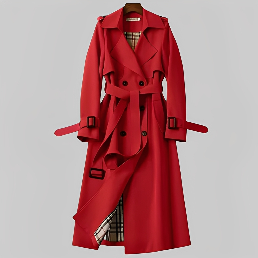 Élodie - Tradiční zimní kabát s páskem pro ženy