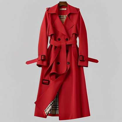 Élodie - Tradiční zimní kabát s páskem pro ženy