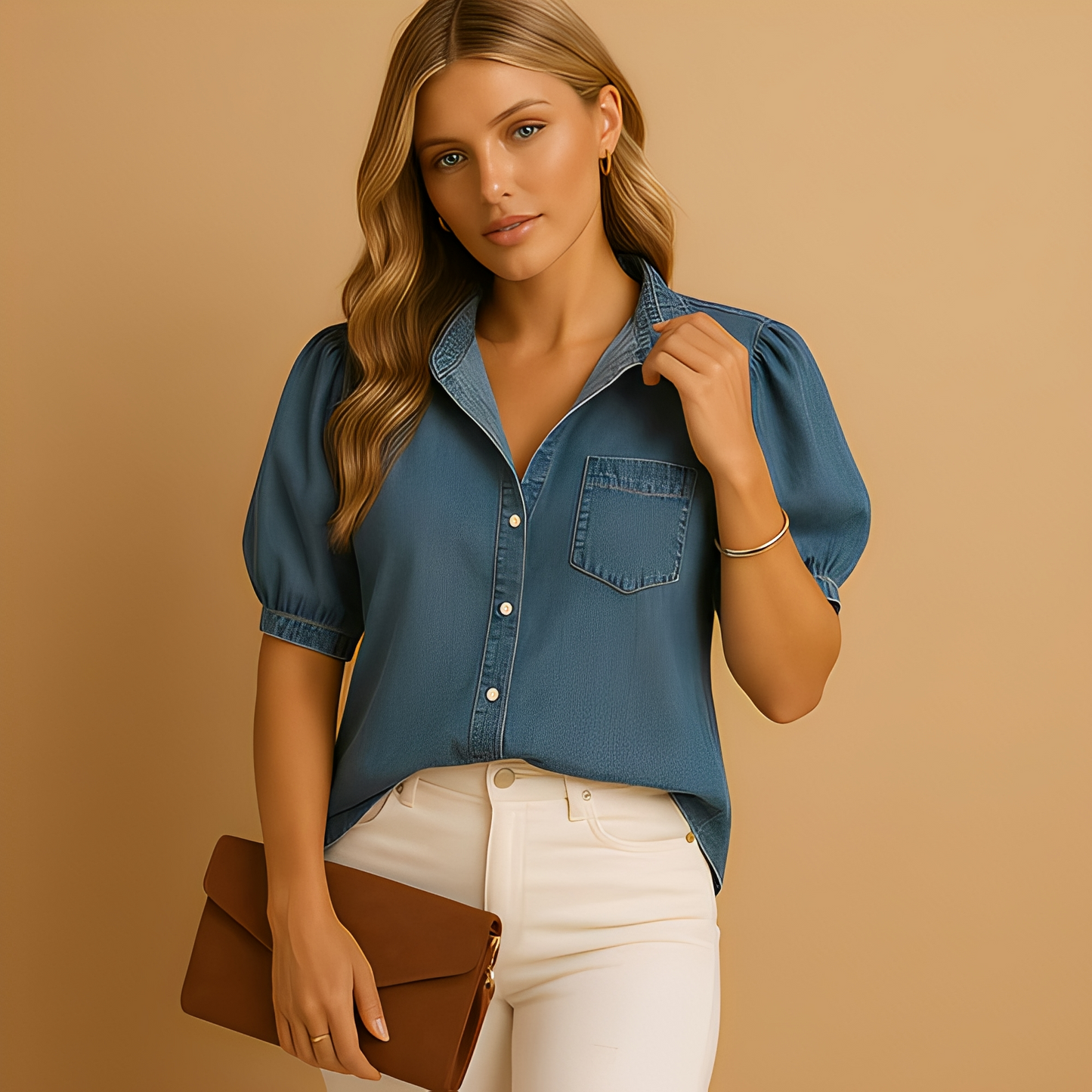 Alesandrina - Tradiční džínová halenka pro ženy