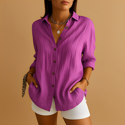 Aldina - Dámská lehká blůzka s dlouhým rukávem