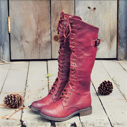 Désirée - Stylové vysoké šněrovací kotníkové boty pro ženy
