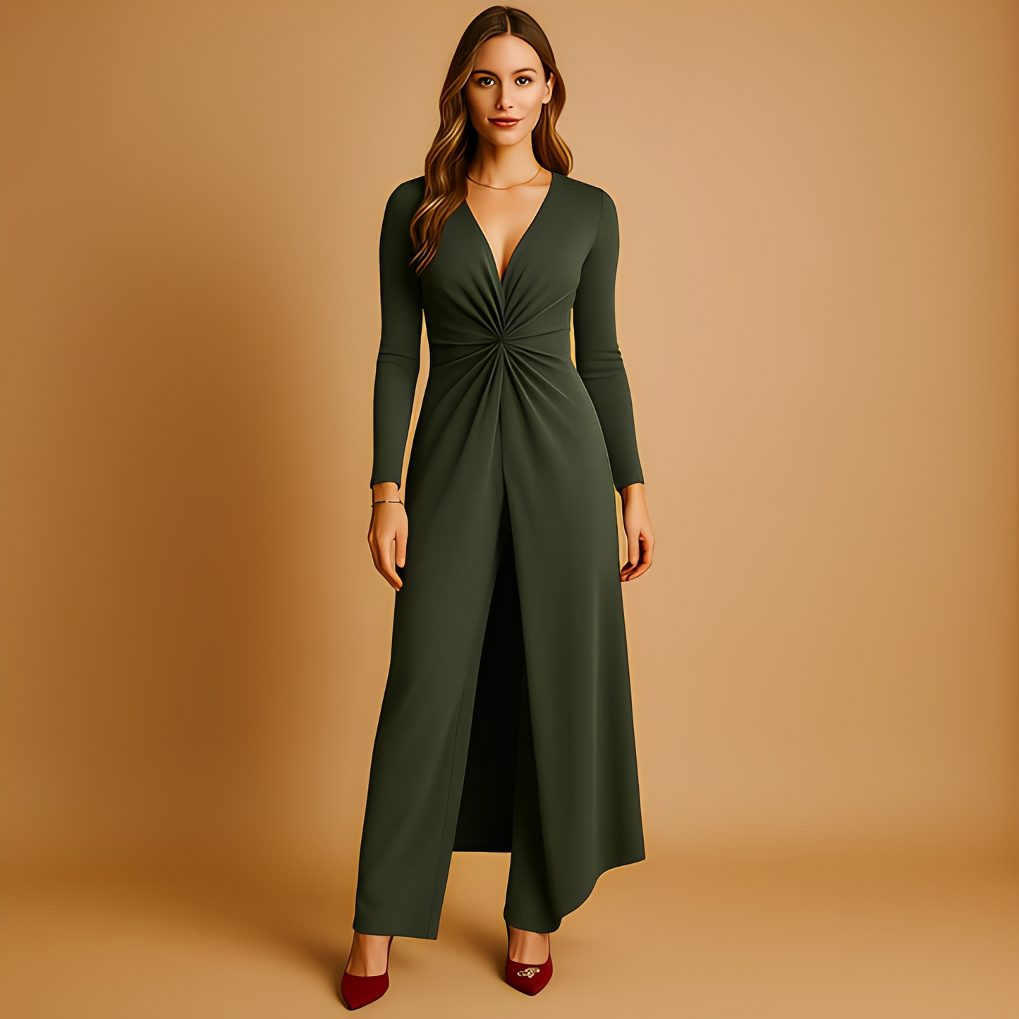 Armelyn - Stylové dámské šaty a volné kalhoty souprava